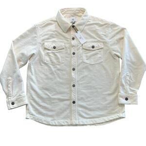 AG Adriano Goldschmied Cream Cotton Chore Jacket Shacket New With Tags Large
